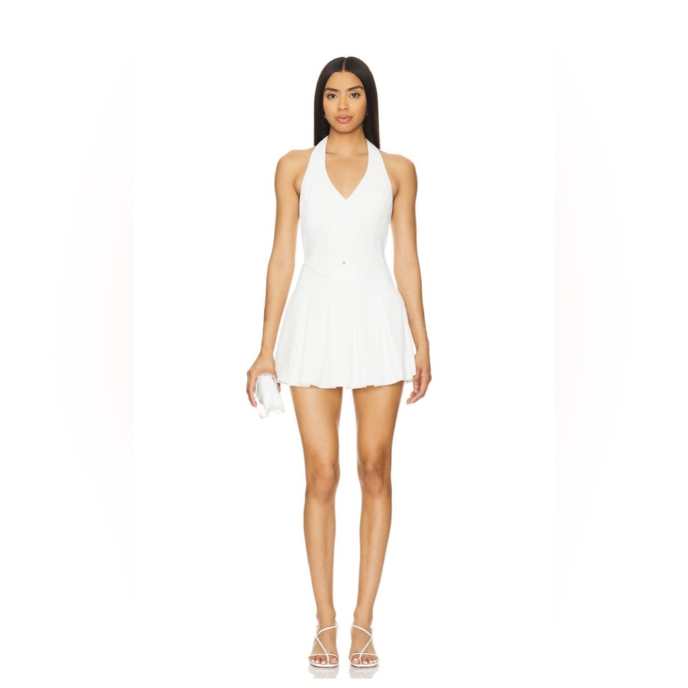 NEW Amanda Uprichard - Ivory Payton Skort Romper - Size L - NWT